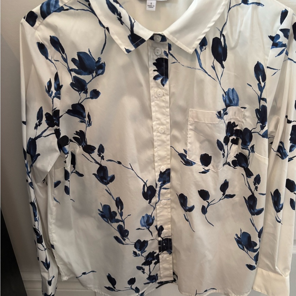 Liverpool Navy and White Floral Shirt
